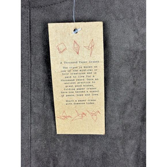 Paper Crane Microsuede Dress Womens Size Medium Brown‎ Boho Minimalist GOGO NEW - Picture 10 of 12